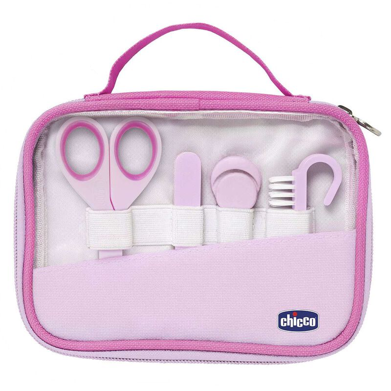 Nail Care Set (Pink) - Scissors | Nail Clipper | Nail Brush | 6Filers image number null